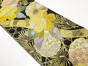 光悦垣に桜・若松模様織り出し　振袖用袋帯